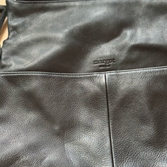 Margot Black Leather Fold Over Crossbody - Picture 3 of 4